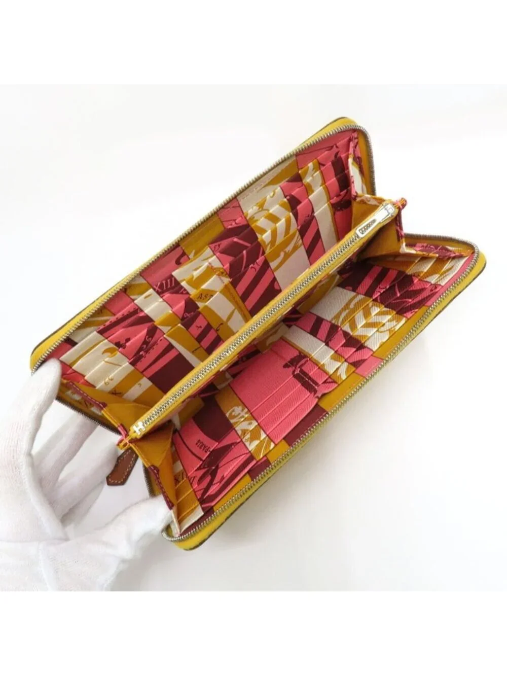 Hermes Azap Long Silk in Joan Ambre Epsom Yellow Zip Around Wallet - Picture 5 of 10